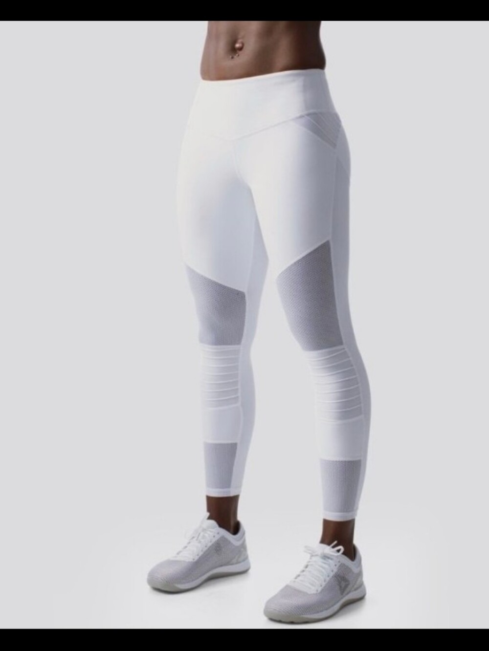 Born Primitive White High-Waist Mesh Panel Leggings